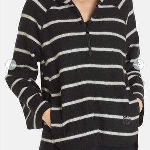 Marc Cain sport black and off white striped sweater.